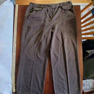 Larry Levine size 14 brown tweed trousers